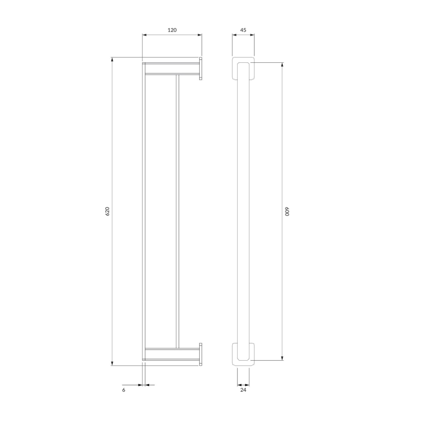 OMNIRES NL80226CR - Seinäpyyhepidike NELSON 62 cm kiiltävä kromi