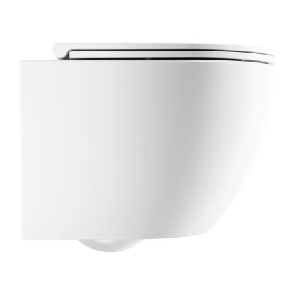 OMNIRES OTTAWASPXMWBM - Seinään asennettava WC-istuin SoftClose-kannella OTTAWA, keramiikka/mattavalkoinen