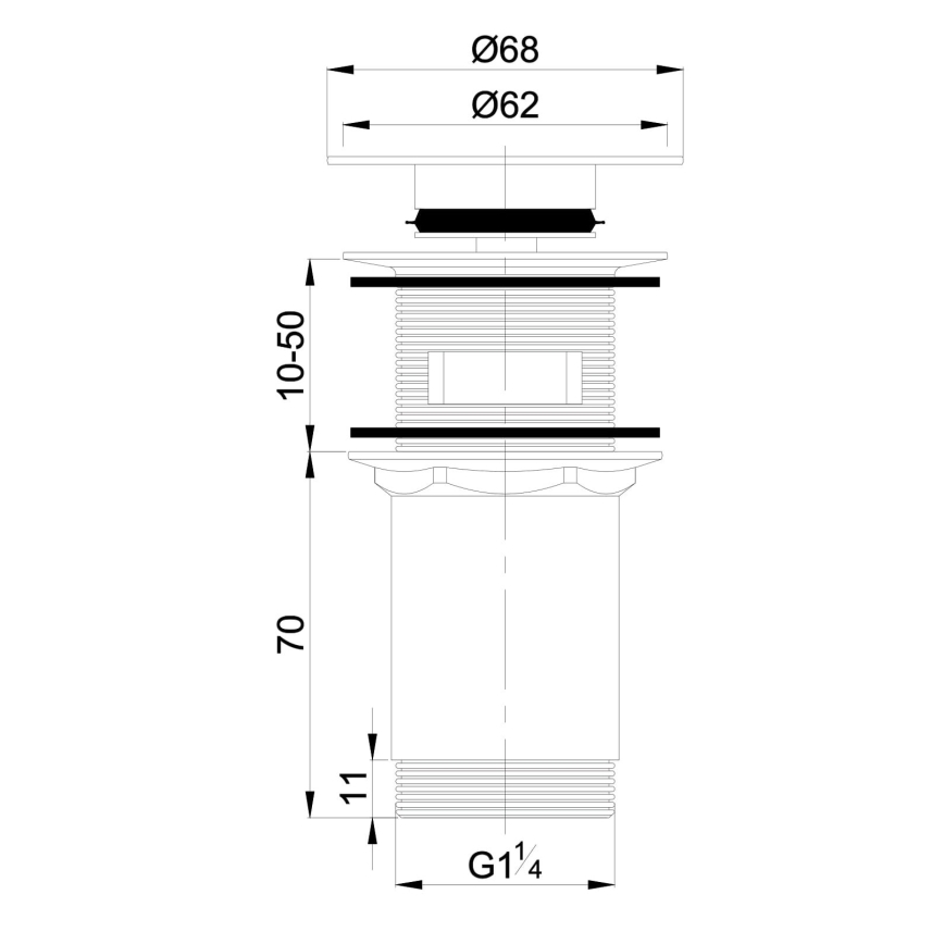 OMNIRES P706CR - Altaan jäte CLICK-CLACK halkaisija 6,8 cm kiiltävä kromi