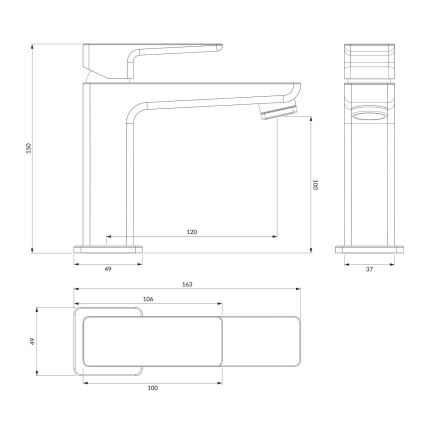 OMNIRES PM7410BL - Altaan hana PARMA 15 cm matta musta