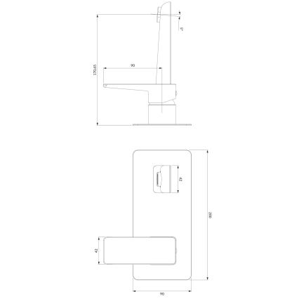 OMNIRES PM7415BL - Pesuallashana piiloasennukseen PARMA matta musta