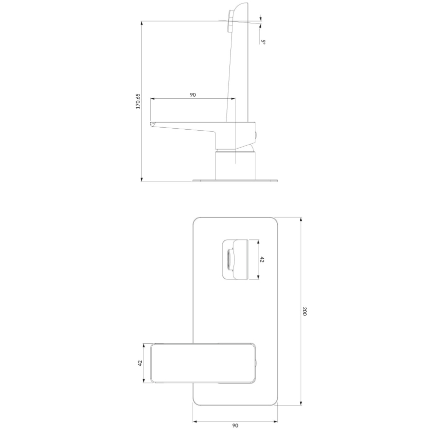 OMNIRES PM7415BL - Pesuallashana piiloasennukseen PARMA matta musta