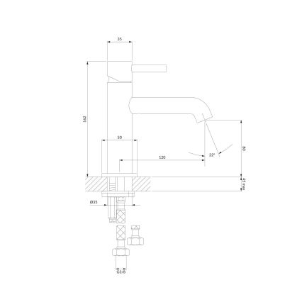 OMNIRES Y1210NCR - Altaan hana Y 16,2 cm kiiltävä kromi