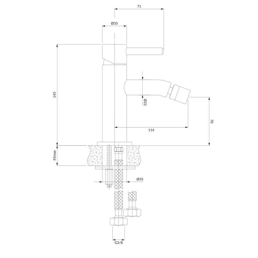 OMNIRES Y1220GLB - Bidee-hana Y 14,5 cm maa kulta