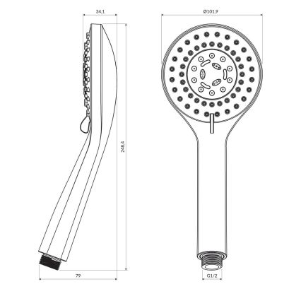 OMNIRES YOSEMITE-RBL - Käsisuihku YOSEMITE semimatta musta