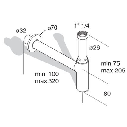 Omp tea - Lavuaarisifoni TEA MINITOTI kiillotettu kromi