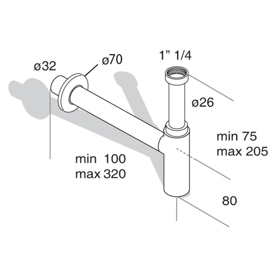 Omp tea - Pesualtaan hajulukko MINITOTI DN32 mattamusta