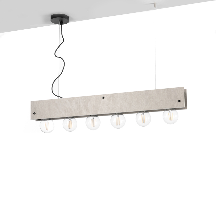 ONLI - Kattokruunu johdossa ARGO 6xE27/22W/230V harmaa