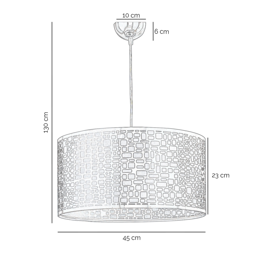ONLI - Kattokruunu johdossa BRUCE 1xE27/15W/230V halkaisija 45 cm mattakromi