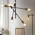 ONLI - Kattokruunu johdossa CROSS 6xE27/22W/230V musta/messinki