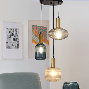 ONLI - Kattokruunu johdossa DOROTY 1xE27/22W/230V sininen/kulta