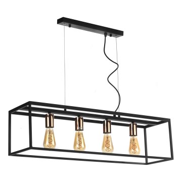 ONLI - Kattokruunu johdossa FLOKI 4xE27/15W/230V musta/kupari
