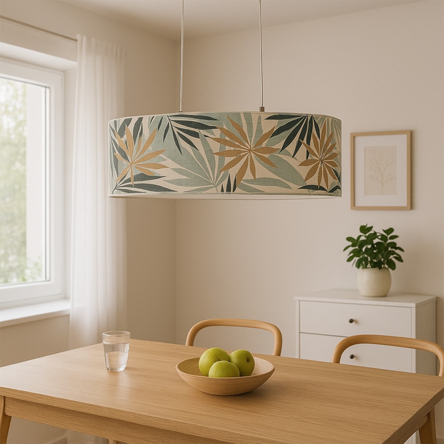 ONLI - Kattokruunu johdossa FLORA 2xE27/22W/230V vihreä/kulta