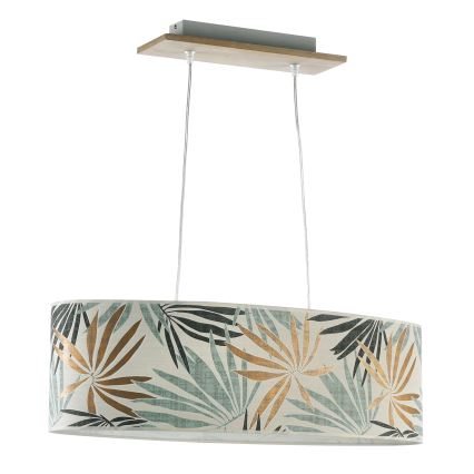ONLI - Kattokruunu johdossa FLORA 2xE27/22W/230V vihreä/kulta