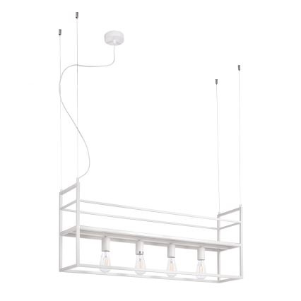 ONLI - Kattokruunu johdossa hyllyllä JEFFER 4xE27/22W/230V valkoinen