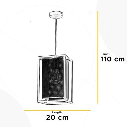 ONLI - Kattokruunu johdossa MALIK 1xE27/22W/230V kulta/musta