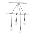 ONLI - Kattokruunu johdossa WIRE 4xE27/15W/230V harmaa/valkoinen