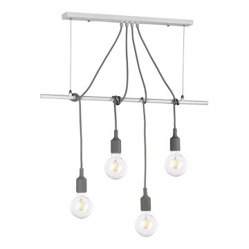ONLI - Kattokruunu johdossa WIRE 4xE27/15W/230V harmaa/valkoinen