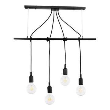 ONLI - Kattokruunu johdossa WIRE 4xE27/15W/230V musta