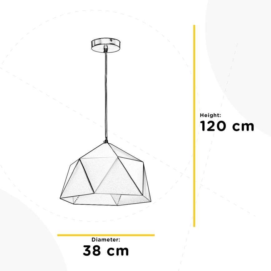 ONLI - Kattokruunu johdossa YONG 1xE27/22W/230V musta halkaisija 38 cm