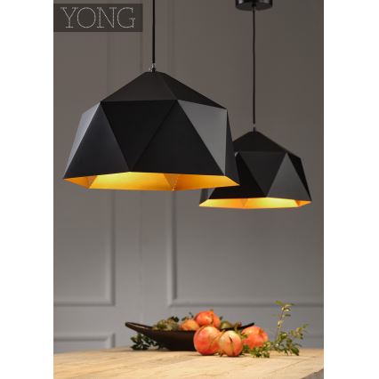 ONLI - Kattokruunu johdossa YONG 1xE27/22W/230V musta halkaisija 46 cm