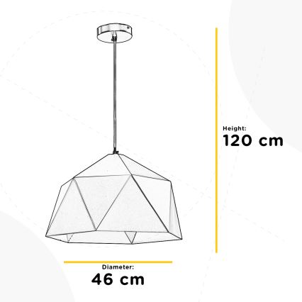 ONLI - Kattokruunu johdossa YONG 1xE27/22W/230V musta halkaisija 46 cm