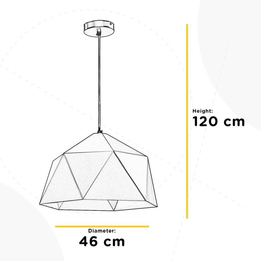 ONLI - Kattokruunu johdossa YONG 1xE27/22W/230V musta halkaisija 46 cm