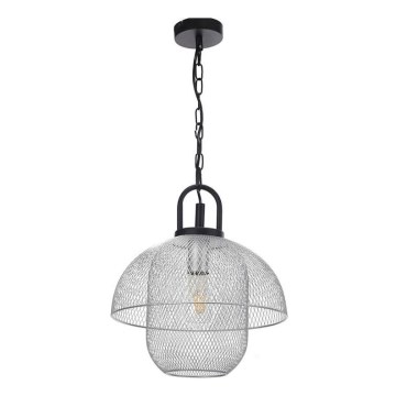 ONLI - Kattokruunu johdossa ZAIR 1xE27/22W/230V musta/hopea