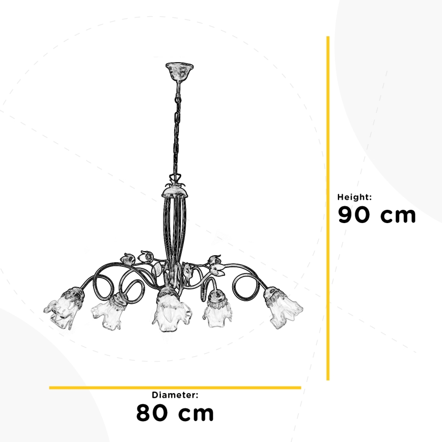 ONLI - Kattokruunu ketjussa ARIANNA 5xE14/6W/230V