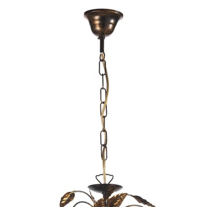 ONLI - Kattokruunu ketjussa COLLANA 6xE14/6W/230V pronssi/kulta