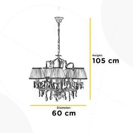 ONLI - Kattokruunu ketjussa KAREN 5xE14/6W/230V valkoinen