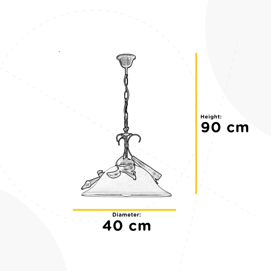 ONLI - Kattokruunu ketjussa LUCREZIA 1xE27/22W/230V pronssi