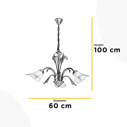 ONLI - Kattokruunu ketjussa LUCREZIA 3xE14/6W/230V kerma
