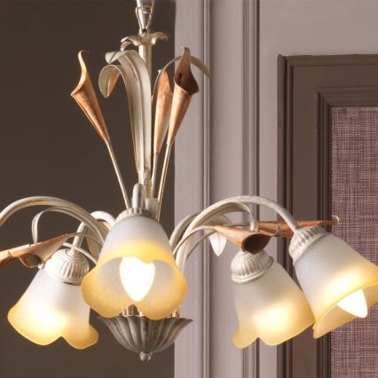 ONLI - Kattokruunu ketjussa LUCREZIA 5xE14/6W/230V kerma
