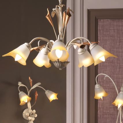 ONLI - Kattokruunu ketjussa LUCREZIA 5xE14/6W/230V kerma