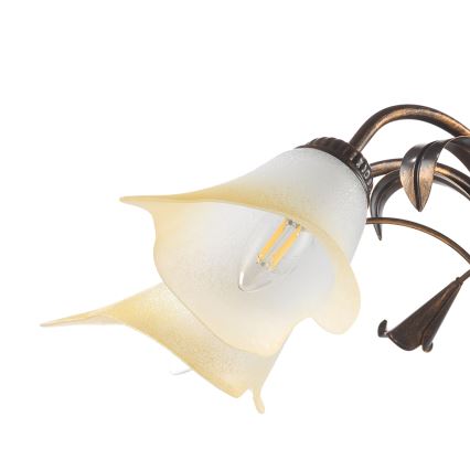 ONLI - Kattokruunu ketjussa LUCREZIA 5xE14/6W/230V pronssi