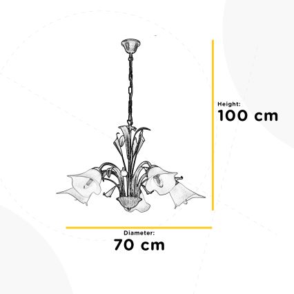 ONLI - Kattokruunu ketjussa LUCREZIA 5xE14/6W/230V pronssi