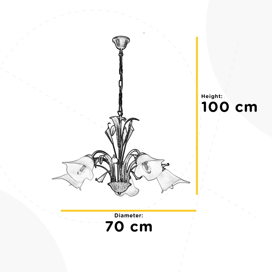 ONLI - Kattokruunu ketjussa LUCREZIA 5xE14/6W/230V pronssi