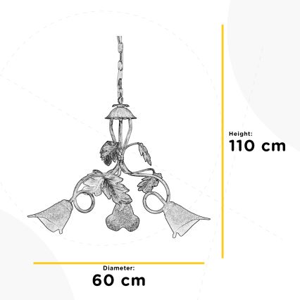 ONLI - Kattokruunu ketjussa MARILENA 3xE14/6W/230V