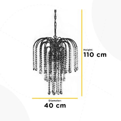 ONLI - Kattokruunu ketjussa PIOGGIA 3xE14/6W/230V kulta