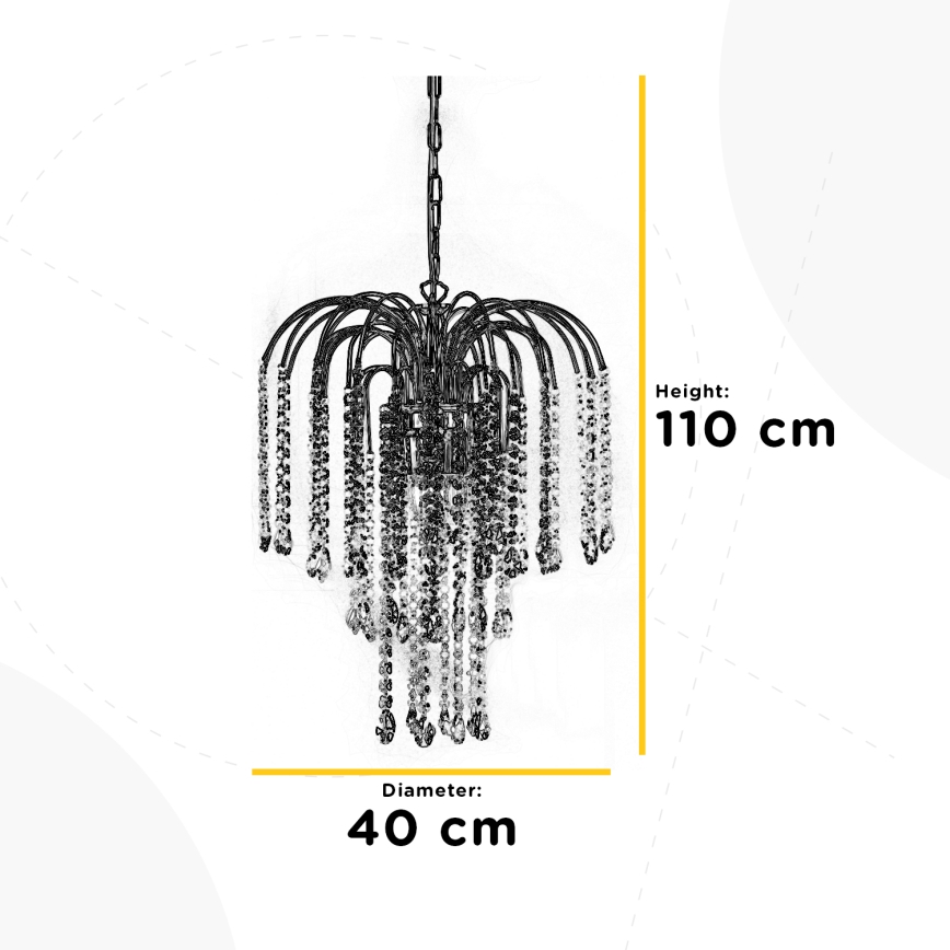 ONLI - Kattokruunu ketjussa PIOGGIA 3xE14/6W/230V kulta
