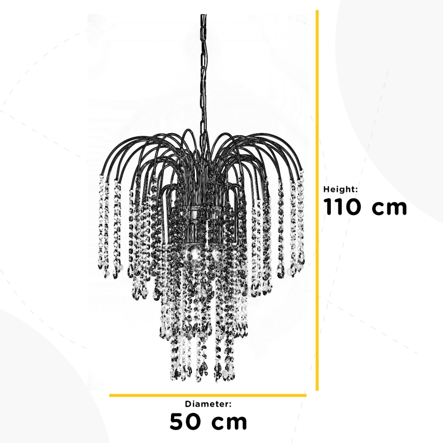 ONLI - Kattokruunu ketjussa PIOGGIA 5xE14/6W/230V kulta