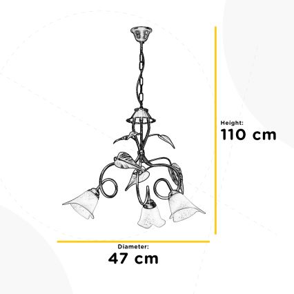 ONLI - Kattokruunu ketjussa VANDA 3xE14/6W/230V