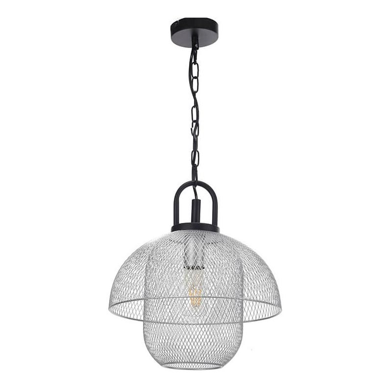 ONLI - Kattokruunu ketjussa ZAIR 1xE27/22W/230V musta/hopea