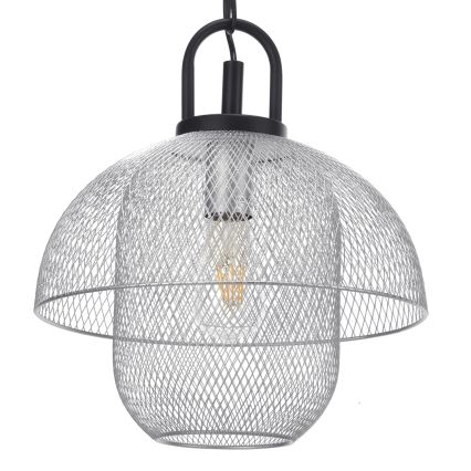ONLI - Kattokruunu ketjussa ZAIR 1xE27/22W/230V musta/hopea