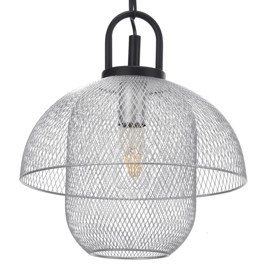 ONLI - Kattokruunu ketjussa ZAIR 1xE27/22W/230V musta/hopea