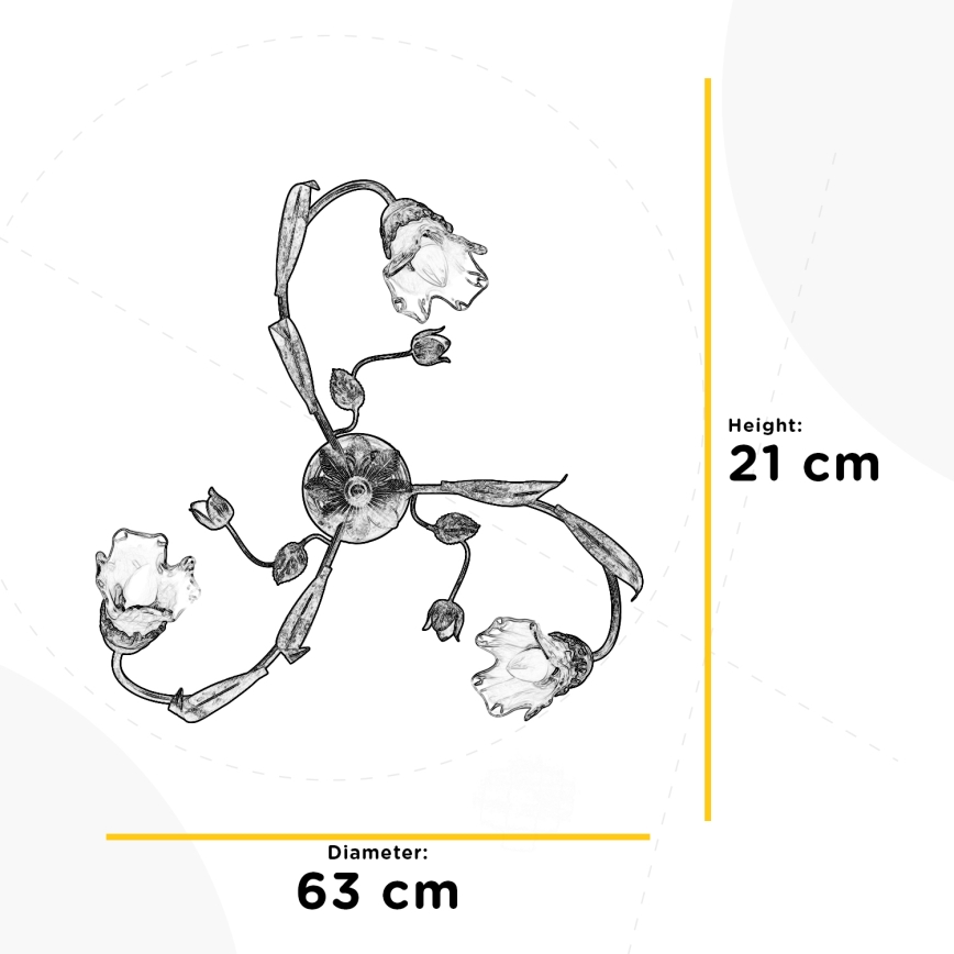ONLI - Kattovalo ARIANNA 3xE14/6W/230V