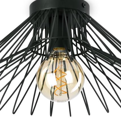 ONLI - Kattovalo DUCCIO 1xE27/22W/230V halkaisija 40 cm musta