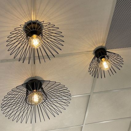 ONLI - Kattovalo DUCCIO 1xE27/22W/230V halkaisija 60 cm musta