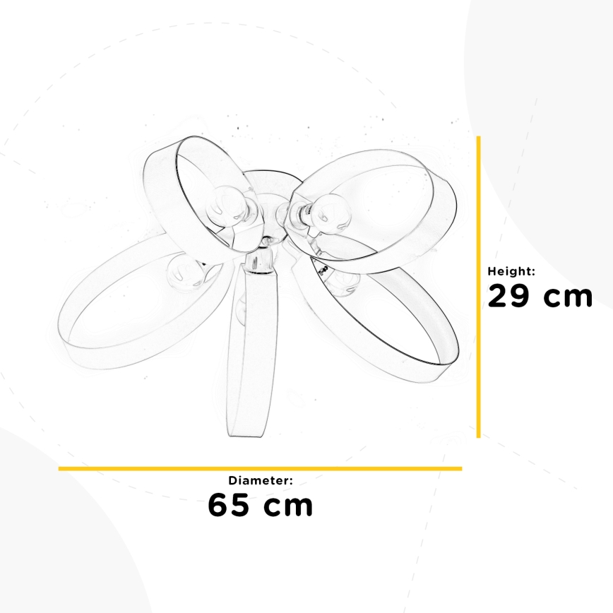 ONLI - Kattovalo SERENA 5xE14/6W/230V musta